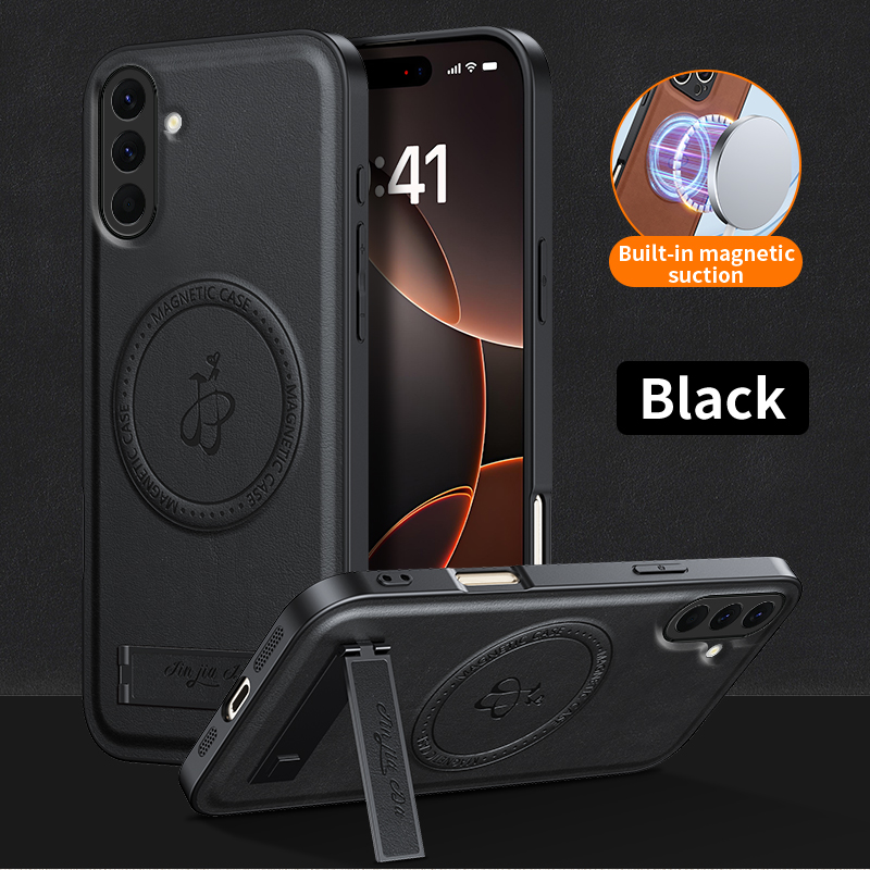 Camera Leather Case - Кожаный чехол-подставка для Samsung A57 A37