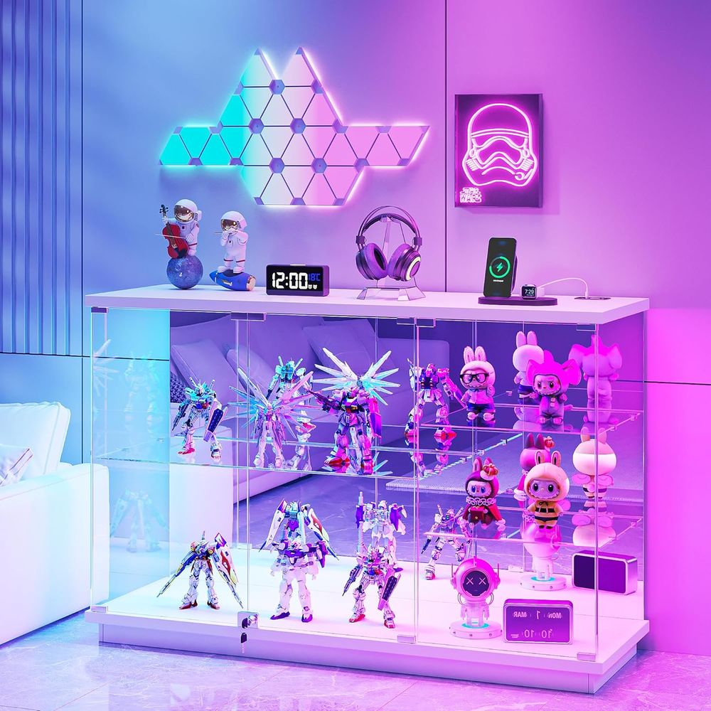 Collectible & Vintage Dolls For Wedding - Белый глянцевый стеклянный витринный шкаф с