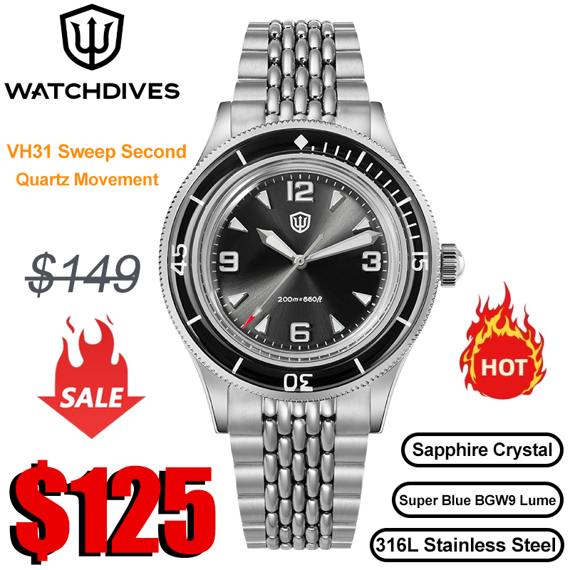 Часы Watchdives WD50Q с кварце – обзор и цена Vintage Collectible Watches